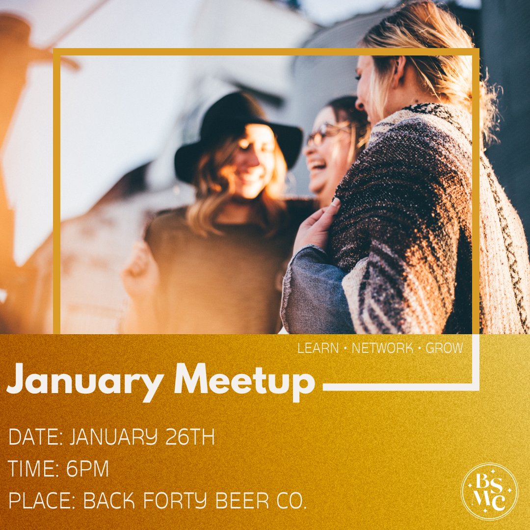 Join us on January 26th for our first meetup of the year at @Back40Bham!

Learn about our club, meet our amazing board, and mingle with other social media professionals in the Birmingham area. 

#bhamsocialclub #bhamsocialmedia #inbirmingham #bham #socialmedia