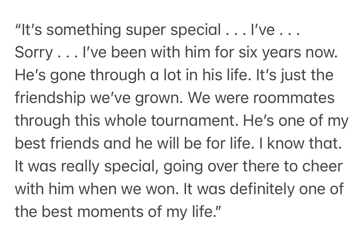 Red Savage’s father is from Canada and played ice hockey. Kaidan Mbereko’s father is from Zimbabwe and played rugby. Red and Kaidan became close friends through hockey. Today they won a medal together, and Savage cried as he said these words. 🇺🇸 <a href="/usahockey/">USA Hockey</a> @NHLNetwork