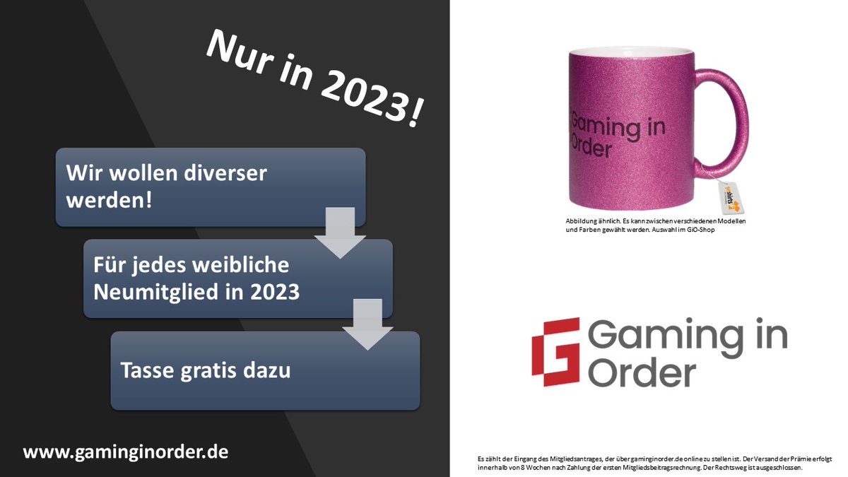 Unsere Umfrage vor einigen Monaten trägt Früchte: Wir wollen ein #SafeSpace für Frauen im #Gaming sein!
✅Ehrenkodex installiert
✅Ansprechpartnerin für den "safespace" installiert
✅Werbeaktion für neue weibliche Mitglieder
gaminginorder.de/gio-will-diver…