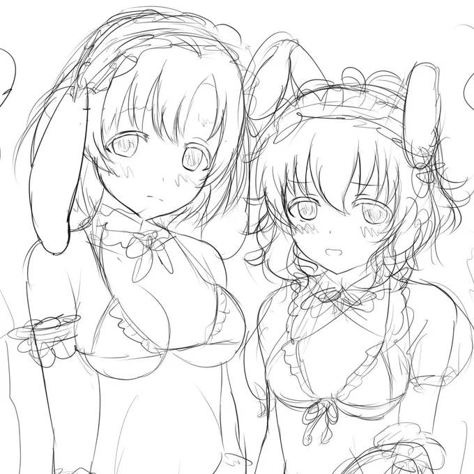 兎年だからウサギさん描いてる 
