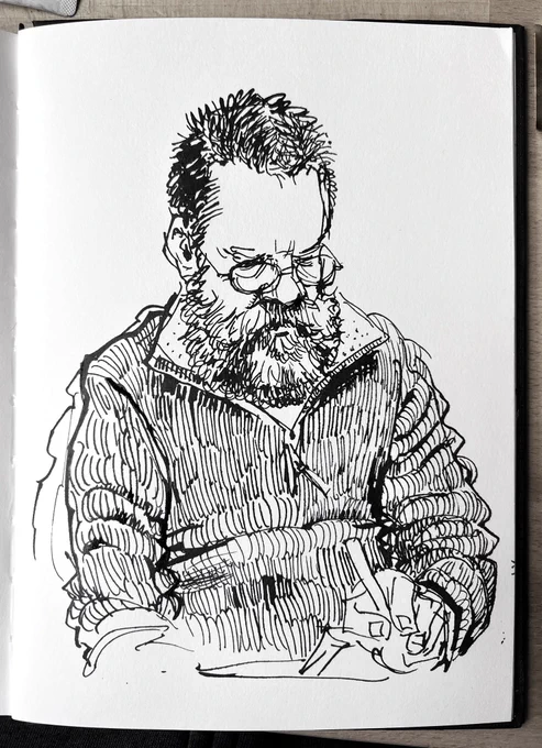 Clyde Steadman sketched with a Kakimori steel nib. 