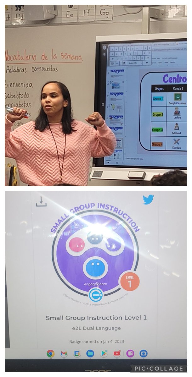 BrendaMarie0505's tweet photo. So happy for this wonderful teacher! Mrs. Taveras earned a badge for the best practice of Small Group Instruction in her class. She also shared she passed her Praxis!!! So proud of her and honored to be your coach! @Lima_FortesES @pvdschools @engage_learning @LucyElizondo123 https://t.co/bIunD1gBWr