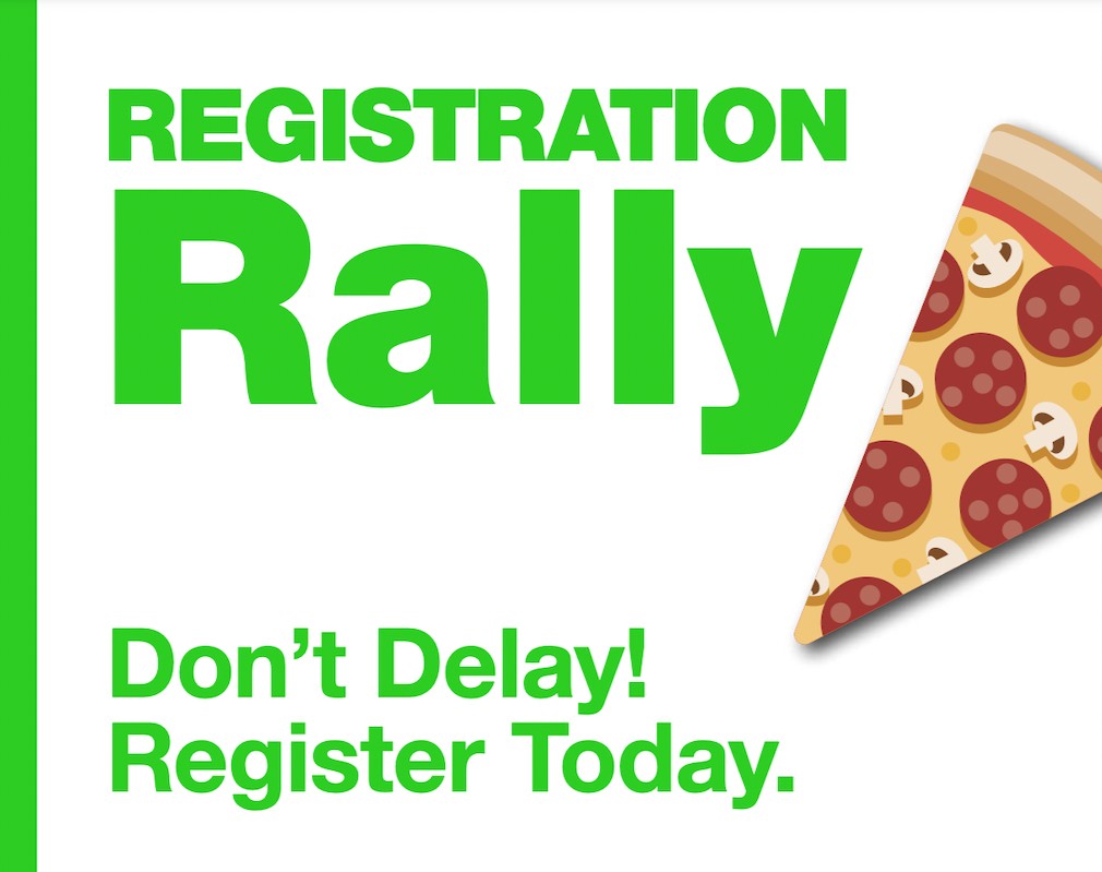 CollegeDuPage's tweet photo. Join us at 11 a.m. on Jan. 10 for our Registration Rally and the chance for some free pizza! 🍕 🍕 https://t.co/ctsDZRqaM2