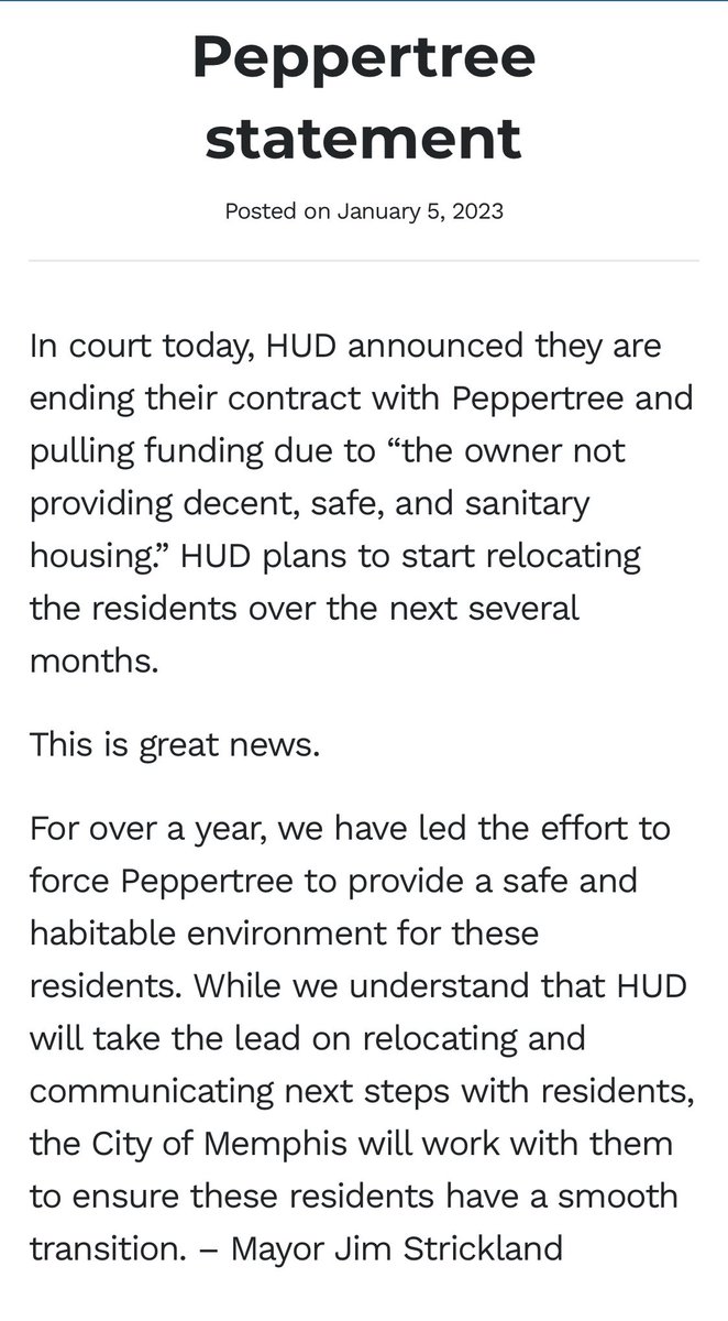 MemphoNewsLady's tweet photo. #NEW: HUD is pulling funding from the long-troubled Peppertree Apartments in Whitehaven.

Residents will be relocated over the next few months.

@boldenbria is working this story right now.  She’ll have more information on @WMCActionNews5 at 5pm. 
#Memphis #NuisanceProperty https://t.co/imhsEG3aQX