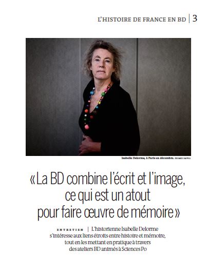 Un dossier sur l'histoire de la #BD en France dans <a href="/lemondefr/">Le Monde</a> d'aujourd'hui. On y lit l'interview de notre chère collègue #IsabelleDelorme qui s’intéresse aux liens étroits entre histoire et mémoire, tout en les mettant en pratique à travers des ateliers BD animés à <a href="/sciencespo/">Sciences Po</a>