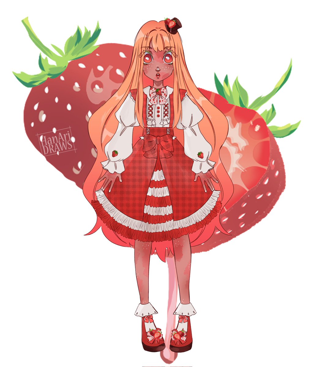 DrawsHanari's tweet photo. Strawberry girl 
A new series of fruits imagined as humans

#art #ArtistOnTwitter #artists #CuteGirl #digitalart #digitalartwork #CLIPSTUDIO #Illustrator #illustrations #illustrationart #strawberry https://t.co/Bejrgj2J65