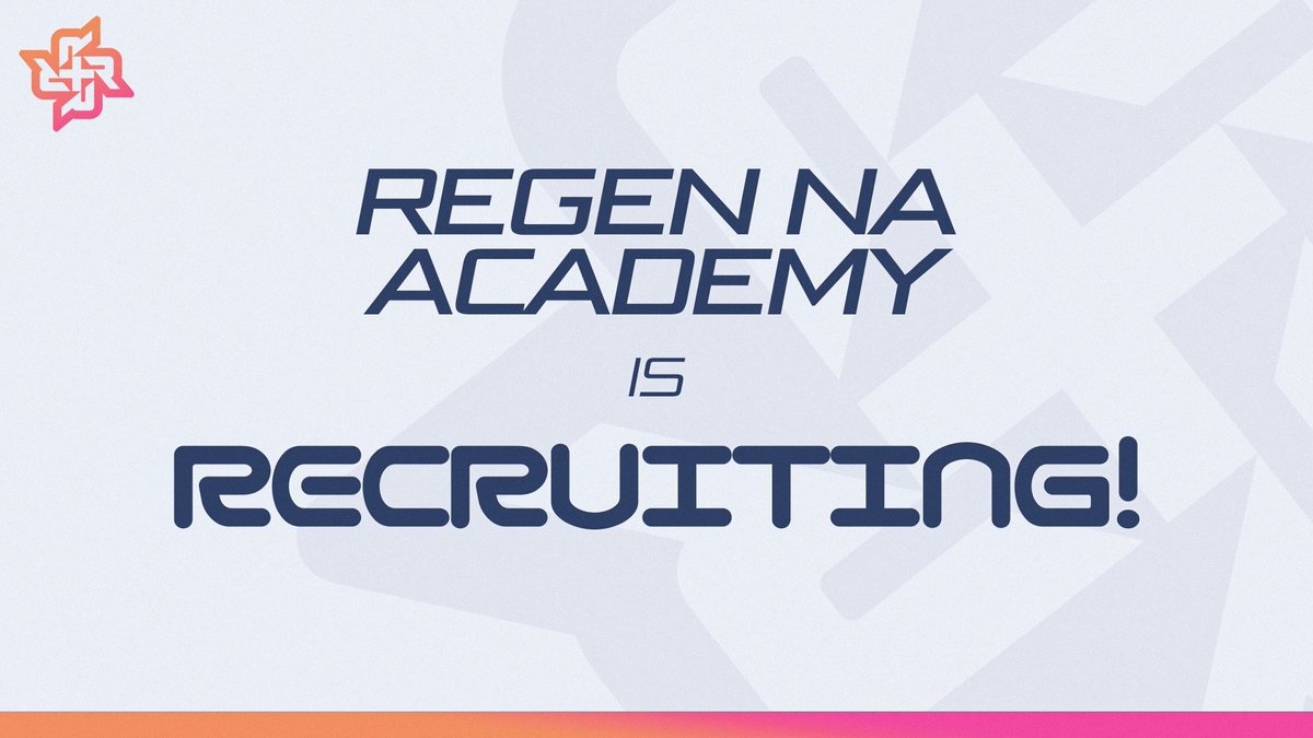 New year, new team! <a href="/The_Kazz/">Kazz</a> is building a fresh Regen NA Academy roster 👀

We're looking for motivated players of all roles with a peak of at least GM3. Apply to our open tryouts here: bit.ly/RGNAcademyTryo…

🎨 <a href="/sebbiess/">seb 🧸</a>
#Regeneration