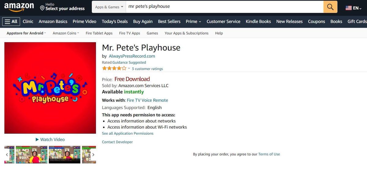 Did you know that you could go to #Amazon.com and search Mr. Pete's Playhouse for the Smart TV app?

<a href="/aprprod1/">alwayspressrecord</a> 
APRTV : An Always Press Record Production