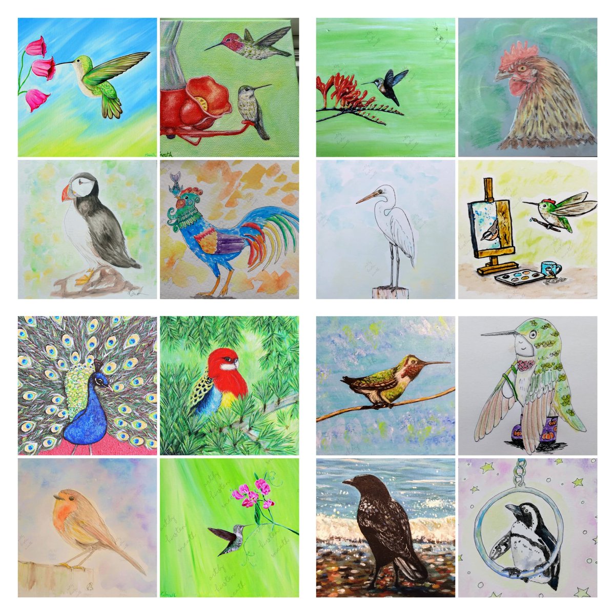 Happy National Bird Day! Love painting birds....in fact I have one on my easel right now plus a dog and a chinchilla for my daughter! I'm sure I'll paint many more! Hope you are having a great week 😊😊💕 #NationalBirdDay #birdpaintings #birddrawings #lovebirds #birdwatching