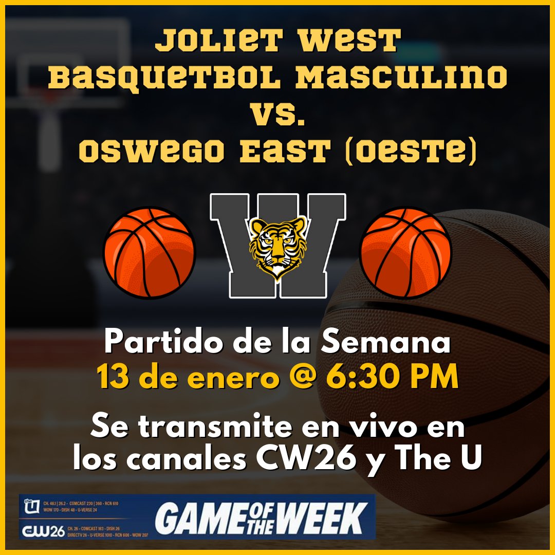 CW26 &amp; the U Game of the Week – Joliet West v. Oswego East Boys Basketball Jan. 13
bit.ly/3Gc5aDe