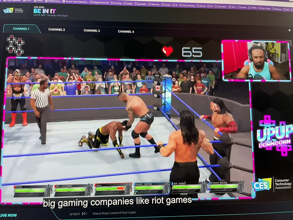 AndyCrete's tweet image. Nice to see @AustinCreedWins getting a shoutout and proper respect for his outreach to gamers at #CES2023, love that wrestling has a presence in tech. What a world