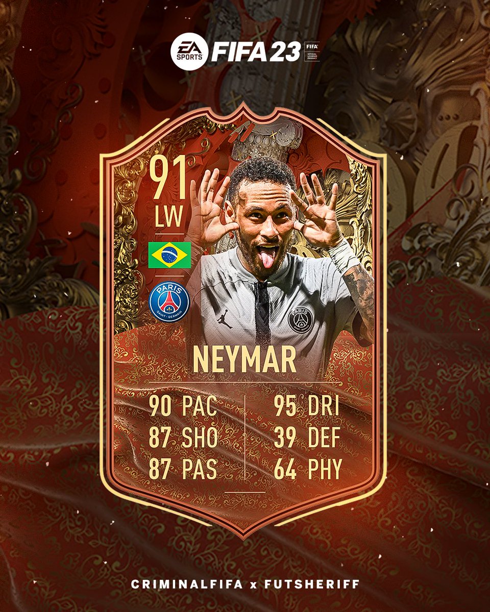 Fut Sheriff on X: 🚨Neymar🇧🇷 is in TOTW! OFFICIAL STATS✓ @Criminal__x ❤️  #fifa22  / X