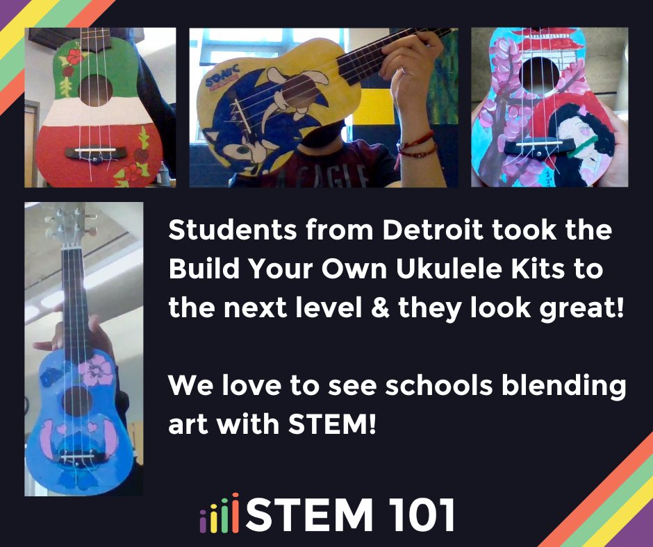 STEM101's tweet photo. The Build Your Own Ukulele Kit is sponsored by Ashley Furniture and teaches mechanical energy transformation to sound, amplification, fabrication, manufacturing and the science of sound.
Learn more about our resources or sponsoring STEM education visit https://t.co/NQrDchsWT8 https://t.co/PKVtIJantw