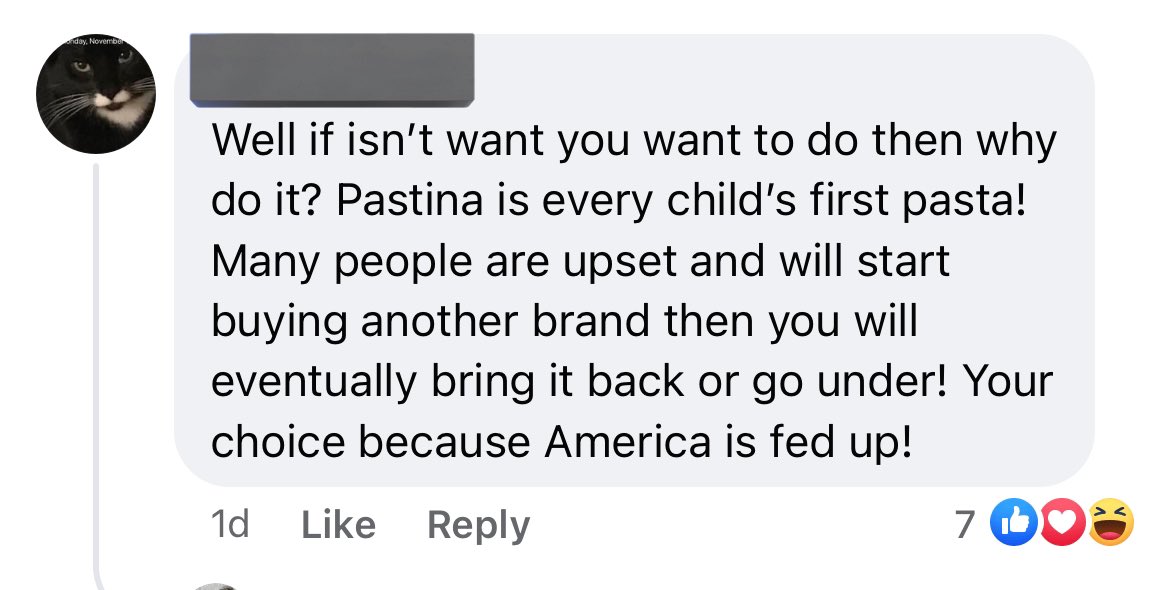 abbyschreibz's tweet photo. Ronzoni is discontinuing Pastina, and it is the straw that broke America’s back https://t.co/WRFRDhAzGE