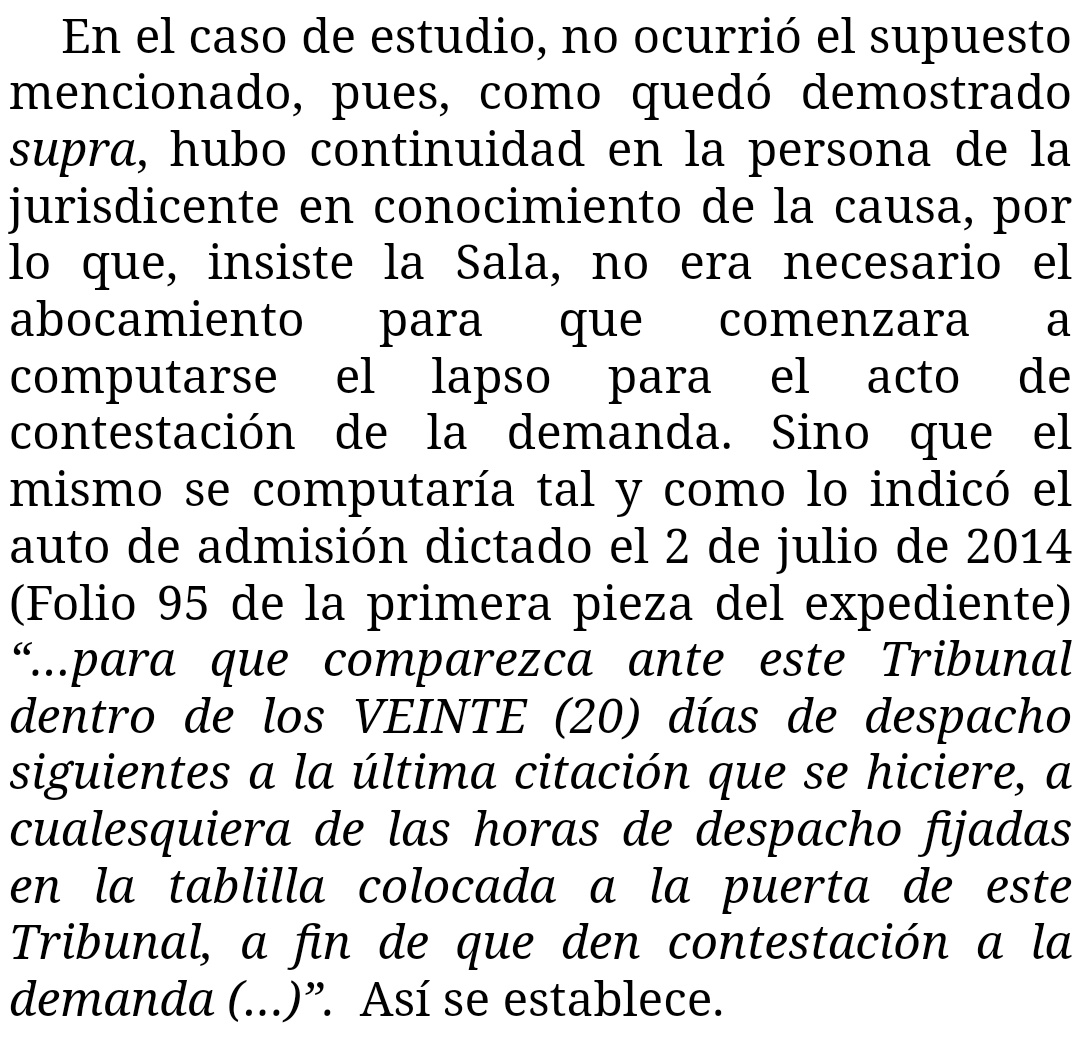 WilsonGomezGB's tweet photo. Sentencia N° 000730 del 30/11/2022 Sala de Casación Civil @TSJ_Venezuela
Hubo continuidad en la persona de la jurisdicente en conocimiento de la causa, por lo que no era necesario el abocamiento para que comenzara a computarse el lapso para la contestación
https://t.co/K08prNDHa4 https://t.co/QyFCE0gtCT