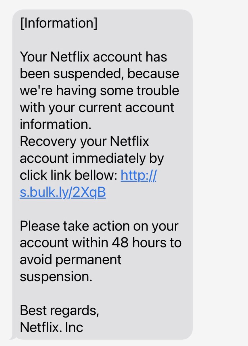 Royal_Bigness's tweet photo. @netflix You guys aware that people are getting texts saying their accounts are being suspended? Nothing wrong with my account, its up and running. Never heard of you guys doing anything like this before. https://t.co/h4fzArniKj