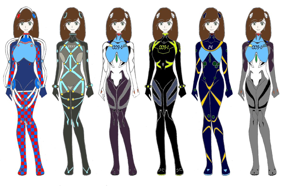 HochbergLael's tweet photo. Here we are: The Complete Set of My very own Plugsuits. Number one is a combination of Normal #SpiderMan and #SpiderMan2099. Number two is inspired by the #DemiFiend from #SMT3Nocturne.
#RebuildOfEvangelion
#RebuildOfEva
#Plugsuits
@YuriLowenthal 
@spikespencer
@WritingMadness https://t.co/tsz6zJQdsX