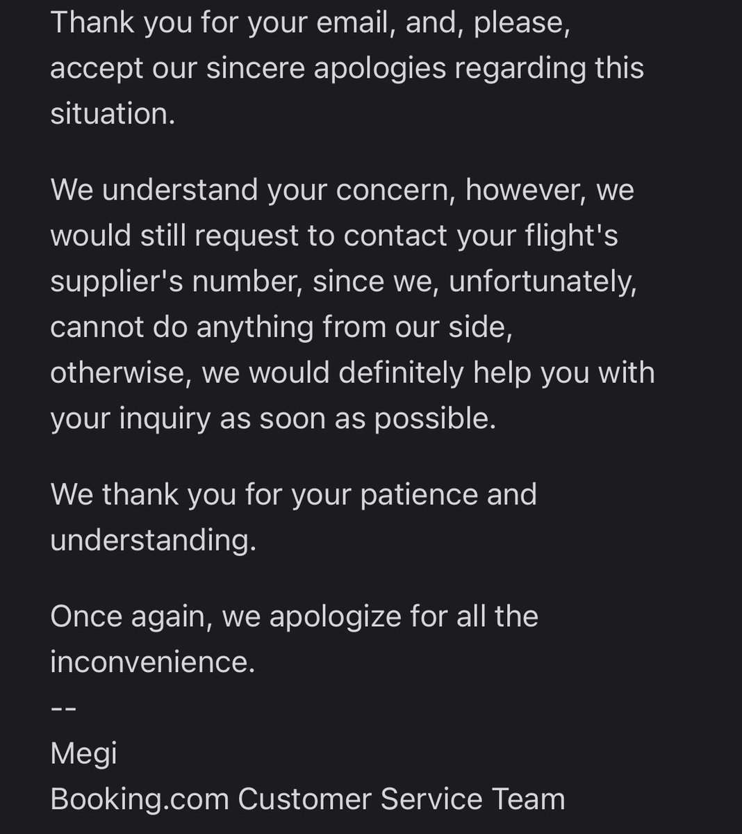 coque's tweet photo. @bookingcom systemically and intentionally scams customers, and uses bots (not people) as “customer service” and avoid any real response. Countless similar complaints on Twitter. Warrants an expose. @nytimes @fodorstravel @USNewsTravel @CNN #bookingservices #travel #scam #fraud https://t.co/pwWvpYKW10