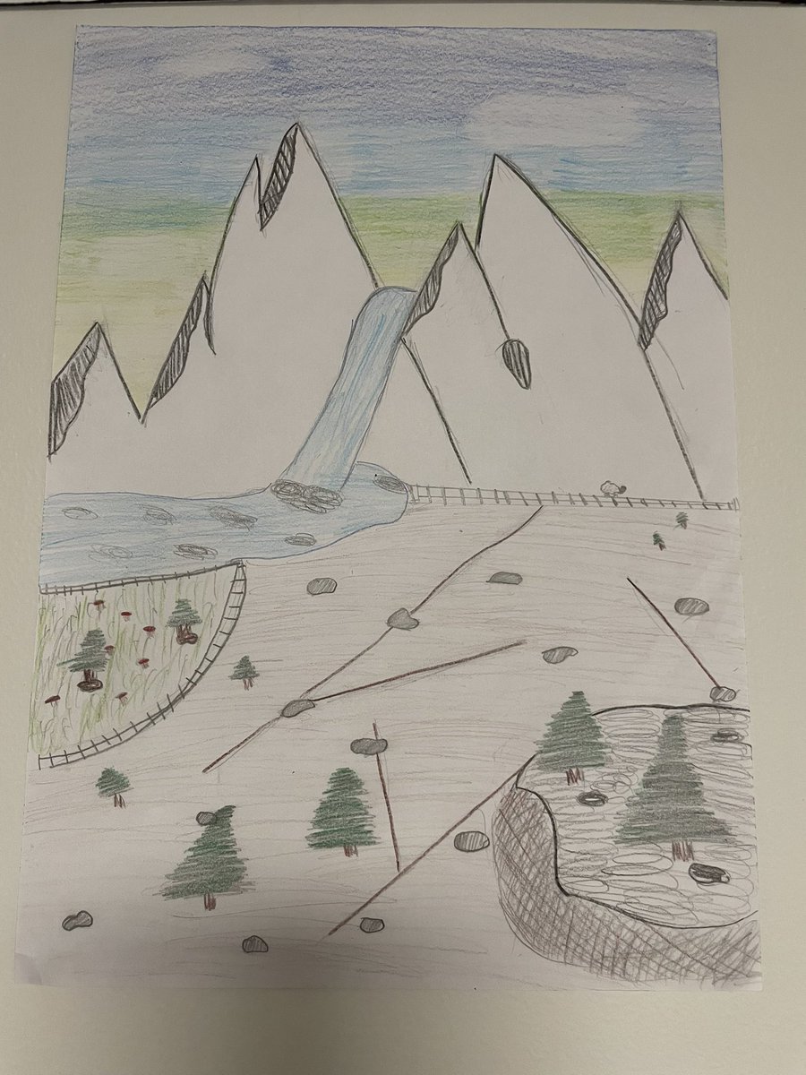 year5barwell's tweet photo. How amazing are these pieces of artwork? We were drawing mountains to start our new Learning Journey: Hill Areas Mountains. Absolutely stunning! @barwellacademy https://t.co/but2ySttsM