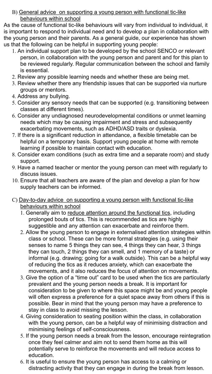 There has been a significant increase in functional tic-like behaviours in children over the past 2+ years— Here a useful advice sheet to Schools frontiersin.org/articles/10.33…