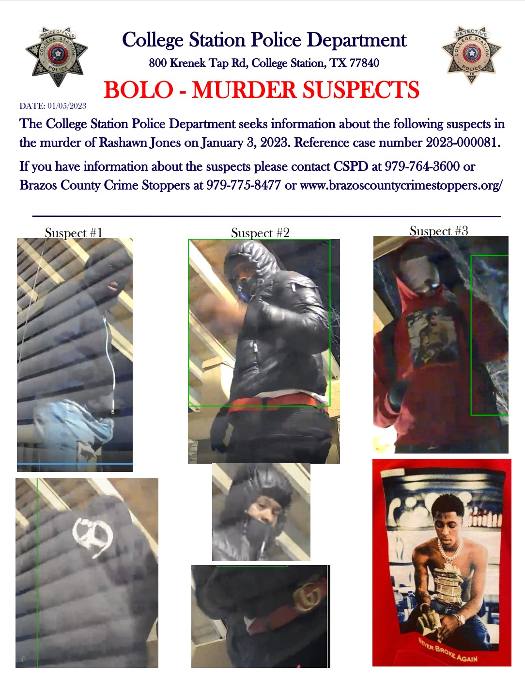 College Station Police Department on Twitter "News Release January 3