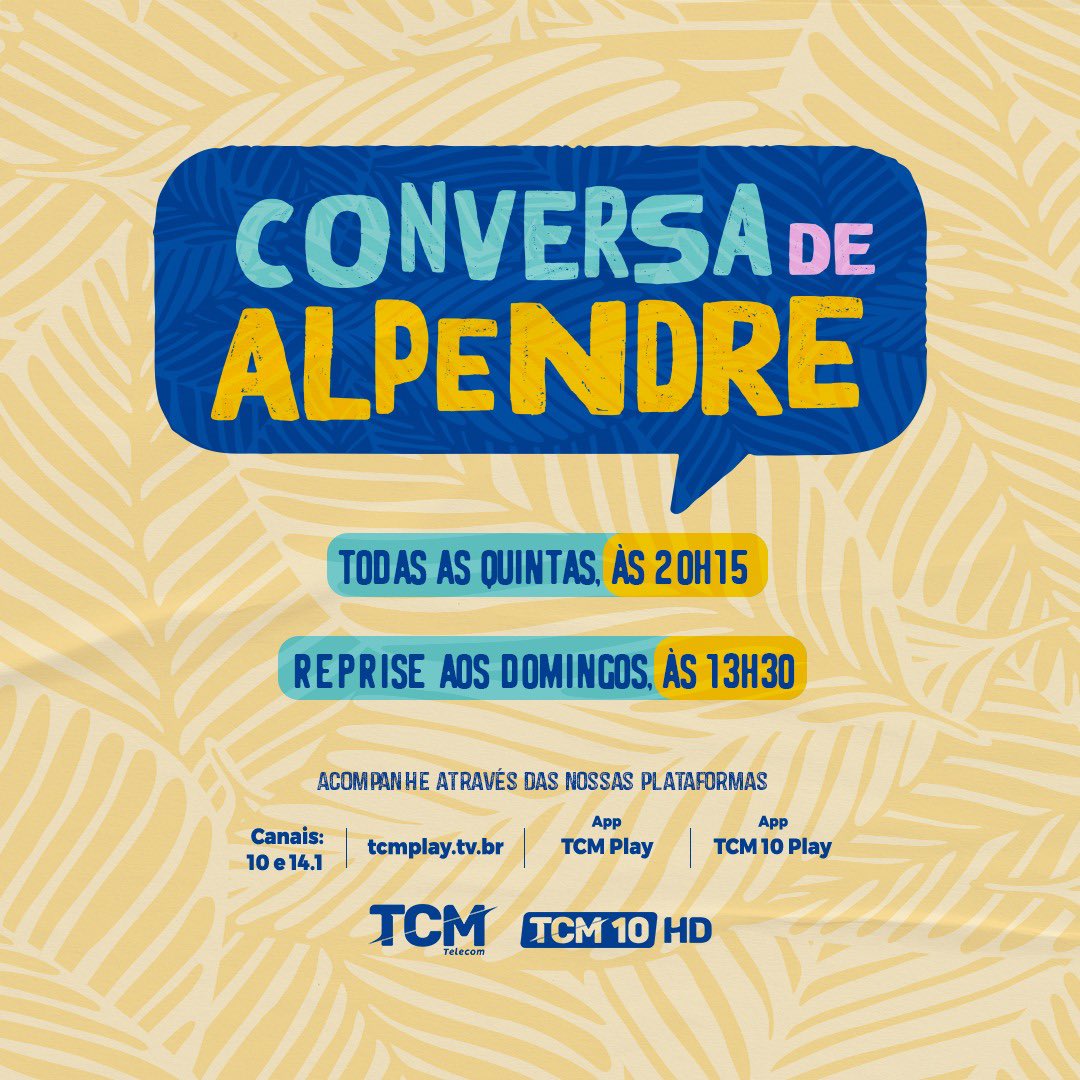 Nesta quinta-feira estreia o Conversa de Alpendre temporada 2023. Às 20h15 você acompanha entrevista com Tony Fernandes (SDD) e Pablo Aires (PSB). Será logo depois do Cenário Político!