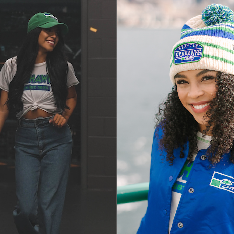 SeahawksProShop's tweet photo. RETRO EDITION: NEW YEAR NEW GEAR- A big game on Sunday calls for a new Seahawks gameday fit 🧢
Swipe for inspo ➡️
12% off in-store today, come gear up!
#SeahawksStyle x #GoHawks