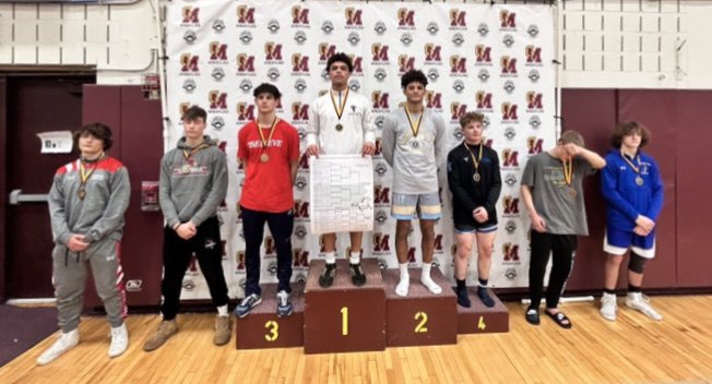 TrentonMAllen's tweet photo. Excited to take 1st at the Governor Mifflin Holiday tournament this year https://t.co/F2RlAaUqHw