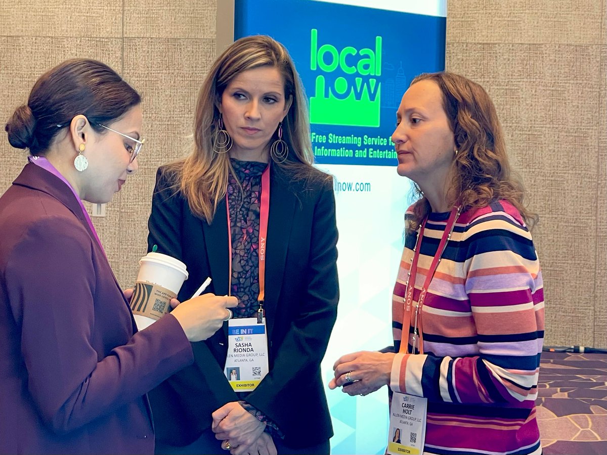 AllenMGroup's tweet photo. Local Now host, Sasha Rionda & Carrie Holt, the platform’s VP of Content & Programming are at CES to showcase Allen Media Groups' amazing, free, streaming, OTTN mobile app. Come see us at the Aria Resort, C-Space booth CS8. #ByronAllen #CES #LocalNow #streaming https://t.co/s3xmHYWHzr