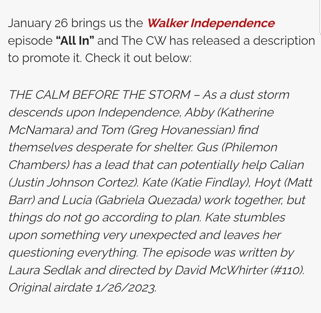 Walker Source Independence on Twitter "Synopsis for 