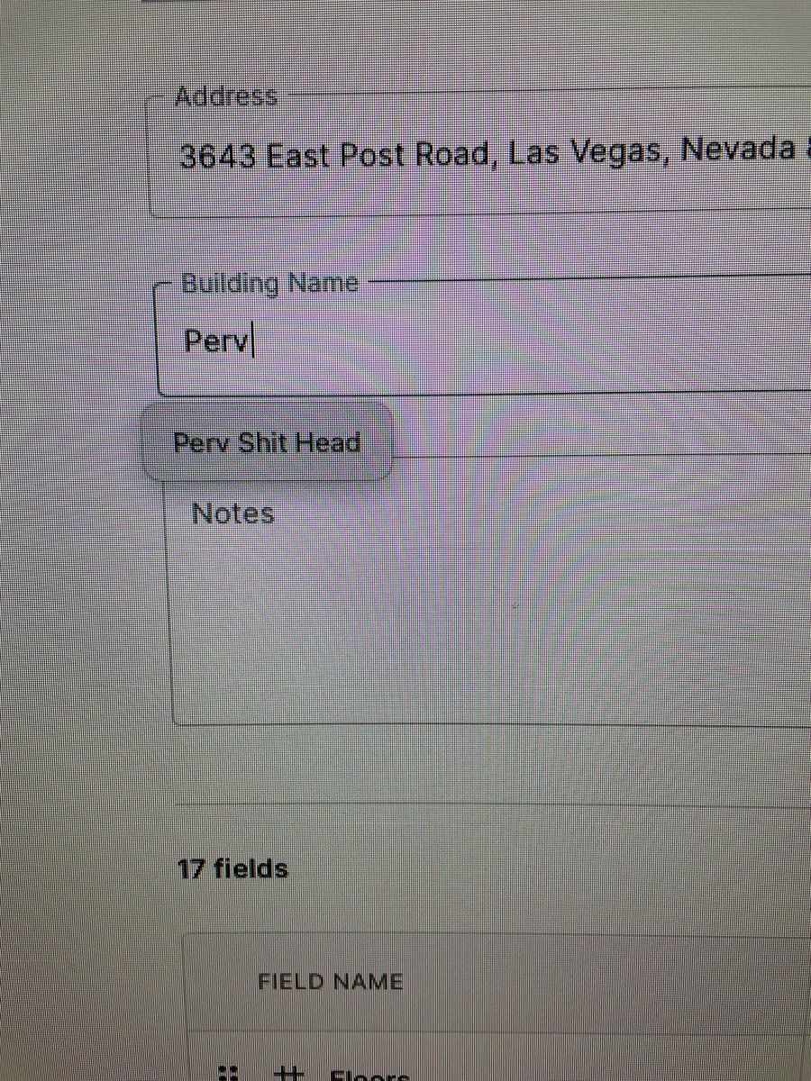 natalie_OmniCRE's tweet photo. I can only laugh and be embarrassed. Vince is at my home office, went to input a building and apparently it defaulted to this lovely name. 🤣🤣🙌🏻🙌🏻 I am dying. #businesspartners #whatismyproblem https://t.co/wDDRxEtVEl