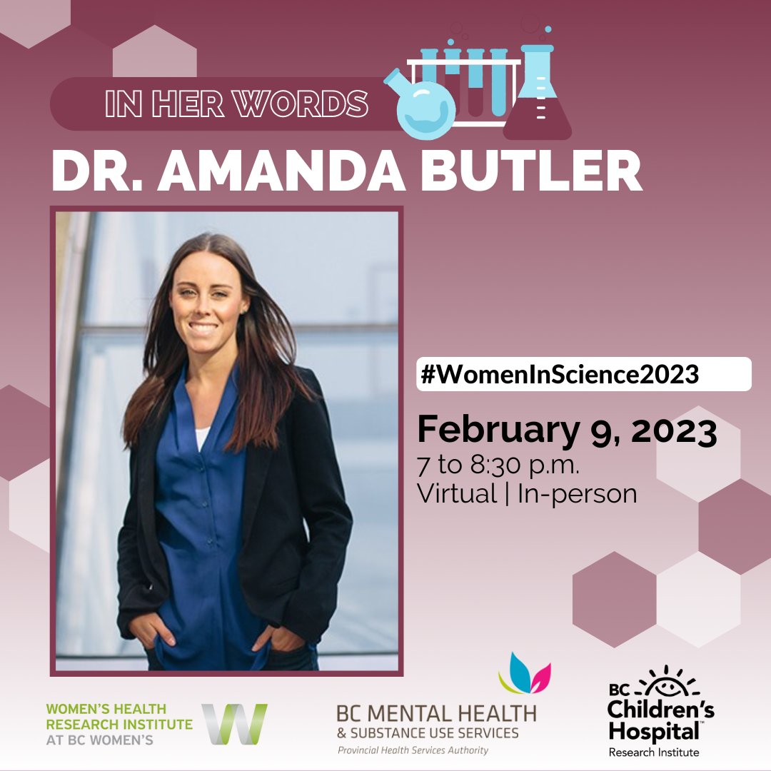 BCCHresearch's tweet photo. Meet one of our amazing women in science in advance of our Women in Science event Feb 9. Learn more about Dr. Amanda Butler and how she went from pursuing a career in law to science: https://t.co/hxzhSO4APK 
#WomenInScience2023 @UBC_Psychiatry @WomensResearch @BCChildrensHosp https://t.co/pRYm450TV6