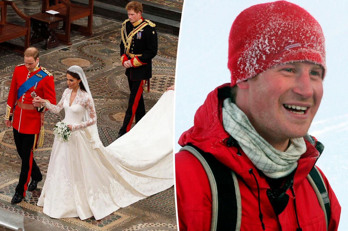 PageSix's tweet image. Prince Harry had a frostbitten penis at Prince William and Kate Middleton's wedding trib.al/B2JMwzy