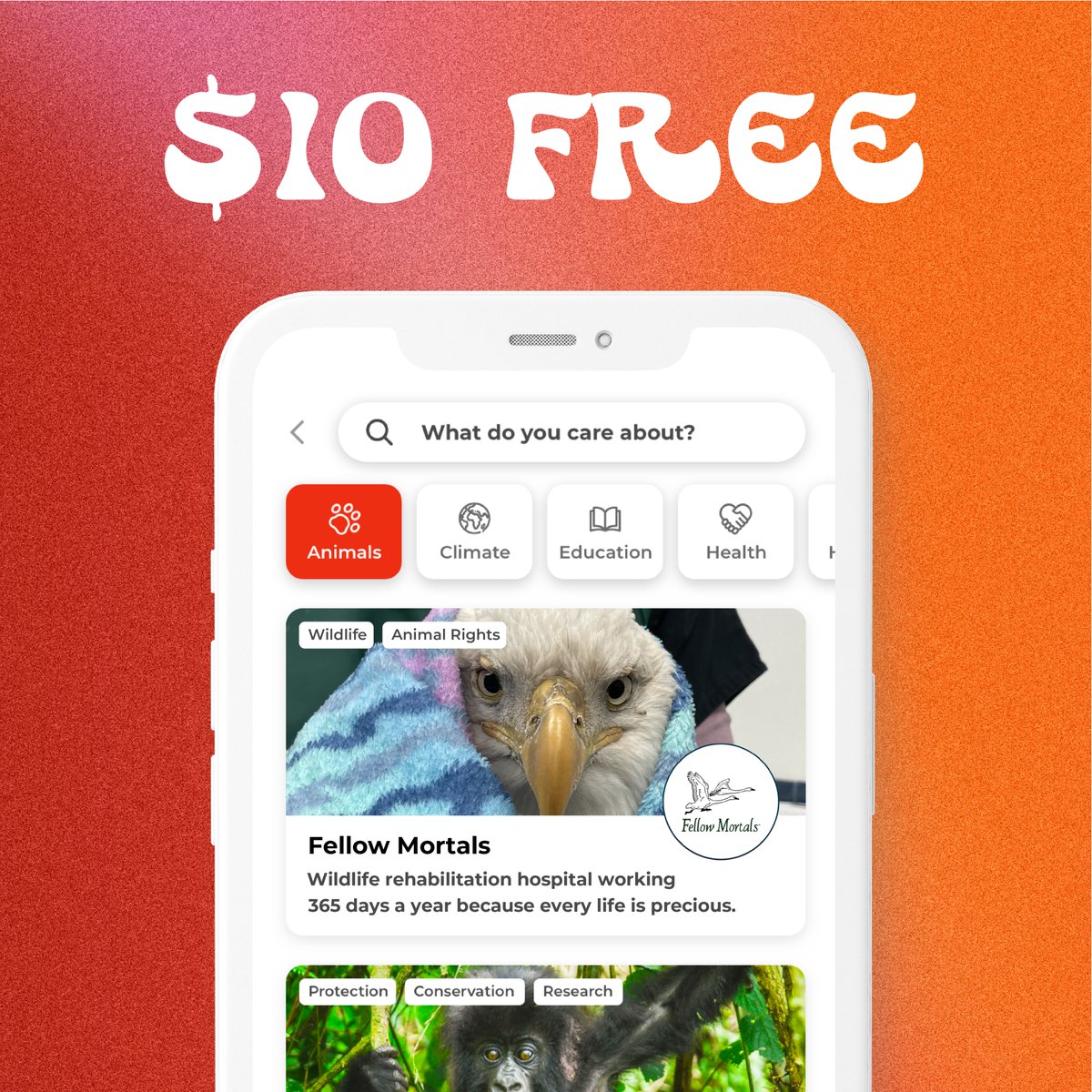 FellowMortals1's tweet photo. We just partnered with Makua, a new giving app helping us raise funds for Fellow Mortals. Download the app with this link https://t.co/xP66XiwgFe to claim your free $10 donation! If 100 people do this, we’ll raise $1k! Help us reach our goal (swipe up or link in bio) https://t.co/KtZDiS6Vkw