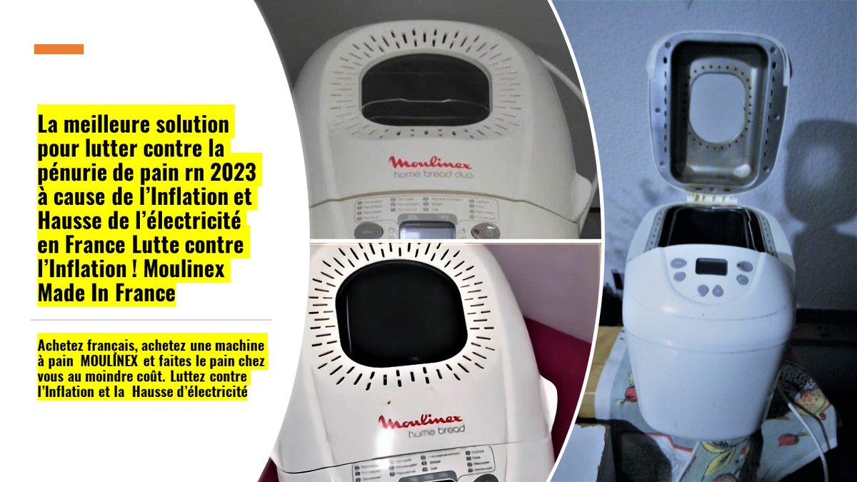 Osvaldo_Villar's tweet image. Si le prix du pain augmente luttez contre l'inflation achetez une machine à pain #Moulinex #HomeBread Pain Maison et lancez vous dans la fabrication du pain fait maison, facile passionnant avec une machine Superbe à un prix raisonnable tinyurl.com/mw836mky
