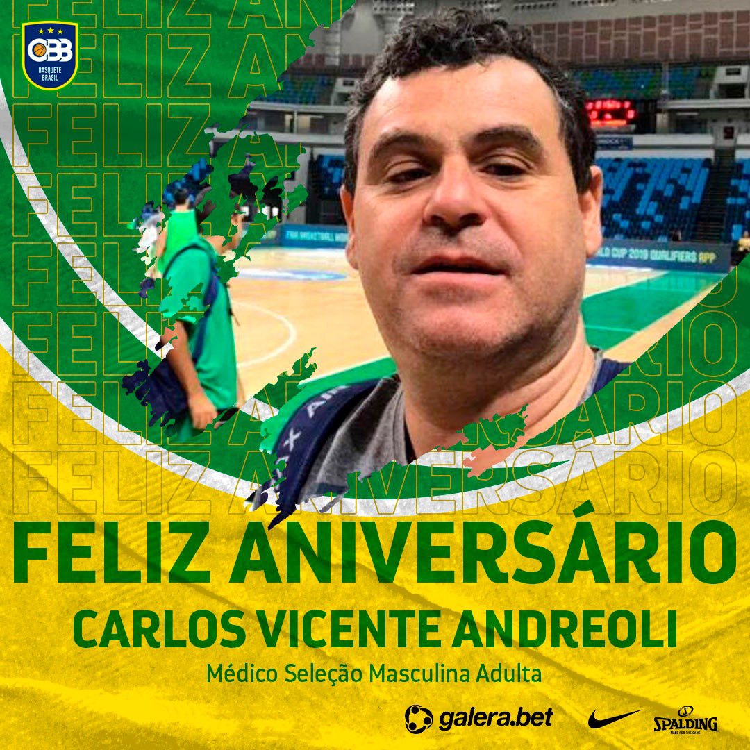 basquetebrasil's tweet photo. Hoje é aniversário do Carlos Vicente Andreoli, Diretor Médico da CBB e médico da Seleção Brasileira masculina! Parabéns e felicidades, Doc! 

#CBBirthday https://t.co/zDJcqrQ6U0