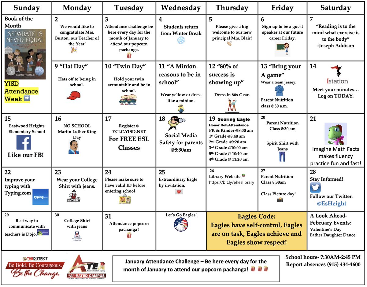 Eastwood Heights ES (@esheight) on Twitter photo Launching our monthly Eastwood Heights Family Calendar! 🗓️💙💛 #TheHeights #communication <a href="/rachblair11/">Rachael Blair</a> <a href="/YsletaISD/">Ysleta ISD</a> Launching our monthly Eastwood Heights Family Calendar! 🗓️💙💛 #TheHeights #communication <a href="/rachblair11/">Rachael Blair</a> <a href="/YsletaISD/">Ysleta ISD</a>