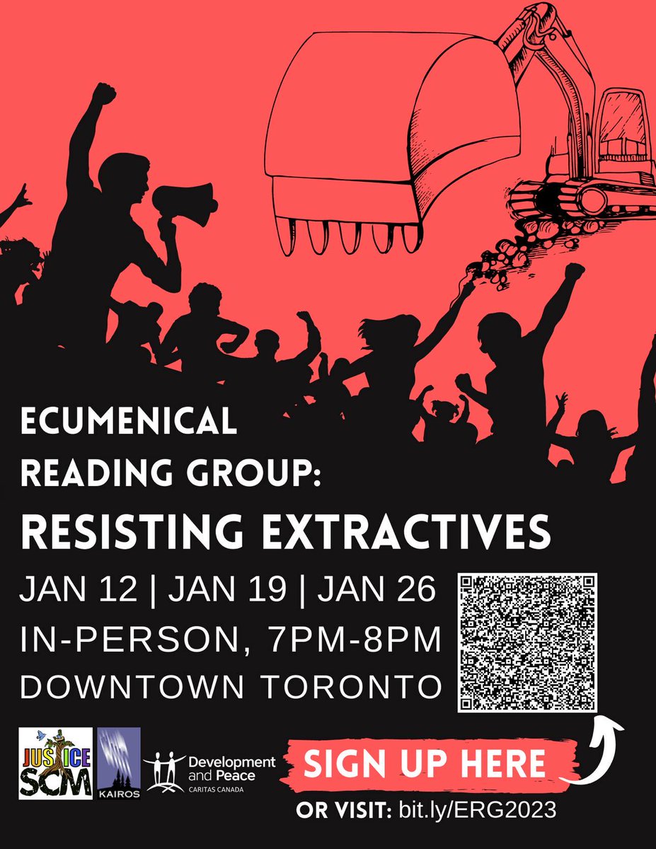 Resisting Extractives Reading Group on Thursdays @ 7PM, starting Jan 12. In-person in Toronto. Sign up here: bit.ly/ERG2023 

More details: facebook.com/events/1997956…