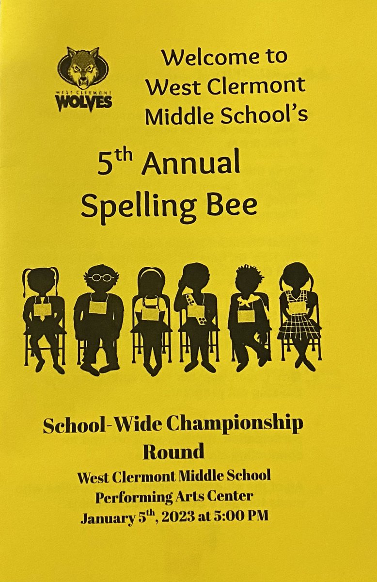 Excited to be the Pronouncer for the WCMS Spelling Bee!!!