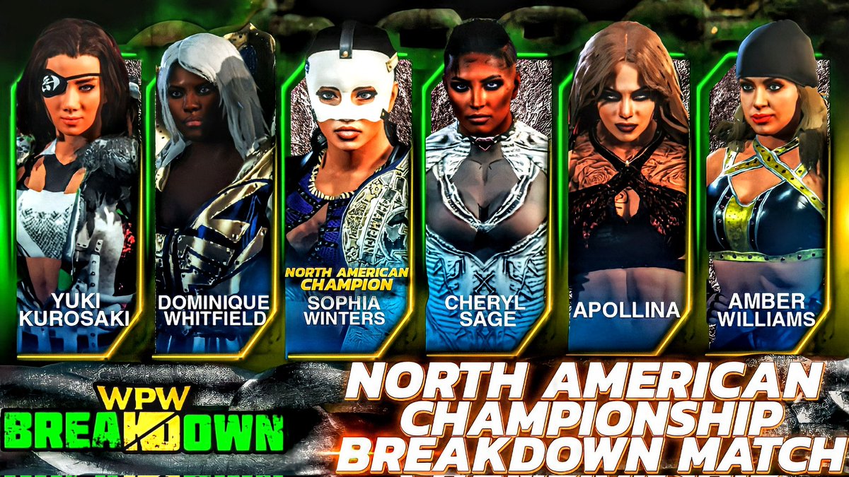 WorldPro521's tweet photo. You all got the likes, time to deliver. 
Sophia Winters, the NEW North American Champion, will defend her title in the BreakDown Match January 15th. Her opponents are Amber Williams, Cheryl Sage, Apollina, Yuki Kurosaki and Dominique Whitfield. Who will leave BreakDown as champ? https://t.co/Q1bIh1ybab