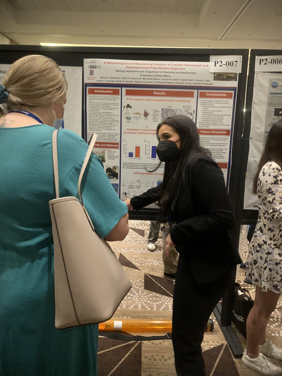 Dr. Rachelle Belanger (she/her/hers) (@rmbelanger26) on Twitter photo Detroit Mercy senior Mariana Muskovac is presenting her undergraduate thesis work on atrazine accumulation in the hepatopancreas now <a href="/SICB_/">SICB</a> 2023 (poster 007). Please stop by and see her! #pui #sicb2023 #unsergraduateresearch <a href="/BioDetroit/">Detroit Mercy Biology</a> <a href="/detmercy/">University of Detroit Mercy</a> <a href="/UDMces/">Detroit Mercy CES</a> Detroit Mercy senior Mariana Muskovac is presenting her undergraduate thesis work on atrazine accumulation in the hepatopancreas now <a href="/SICB_/">SICB</a> 2023 (poster 007). Please stop by and see her! #pui #sicb2023 #unsergraduateresearch <a href="/BioDetroit/">Detroit Mercy Biology</a> <a href="/detmercy/">University of Detroit Mercy</a> <a href="/UDMces/">Detroit Mercy CES</a>