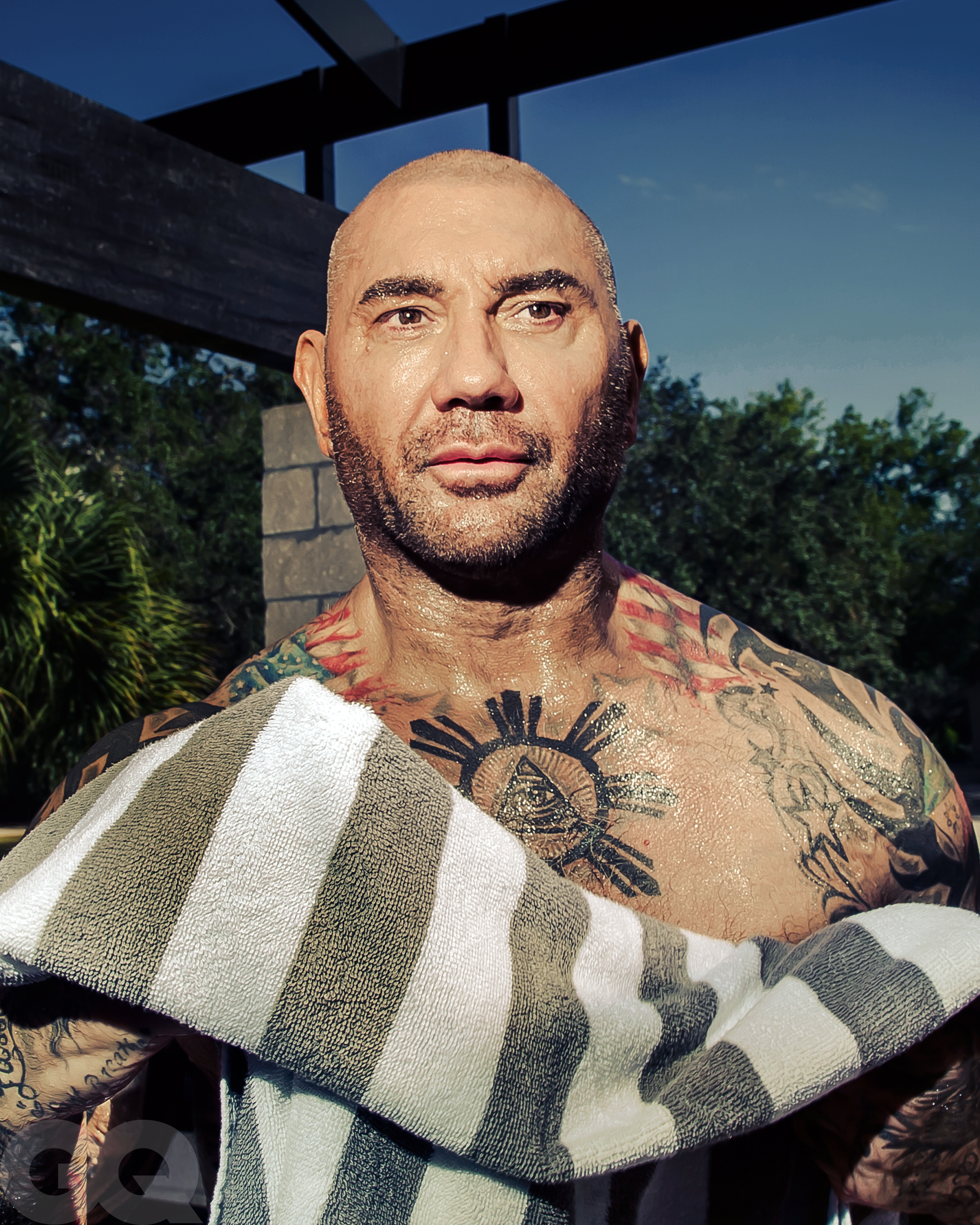 Dave Bautista wants to put the watch back on and stop having the first  tattoo on his back. - Daily Times