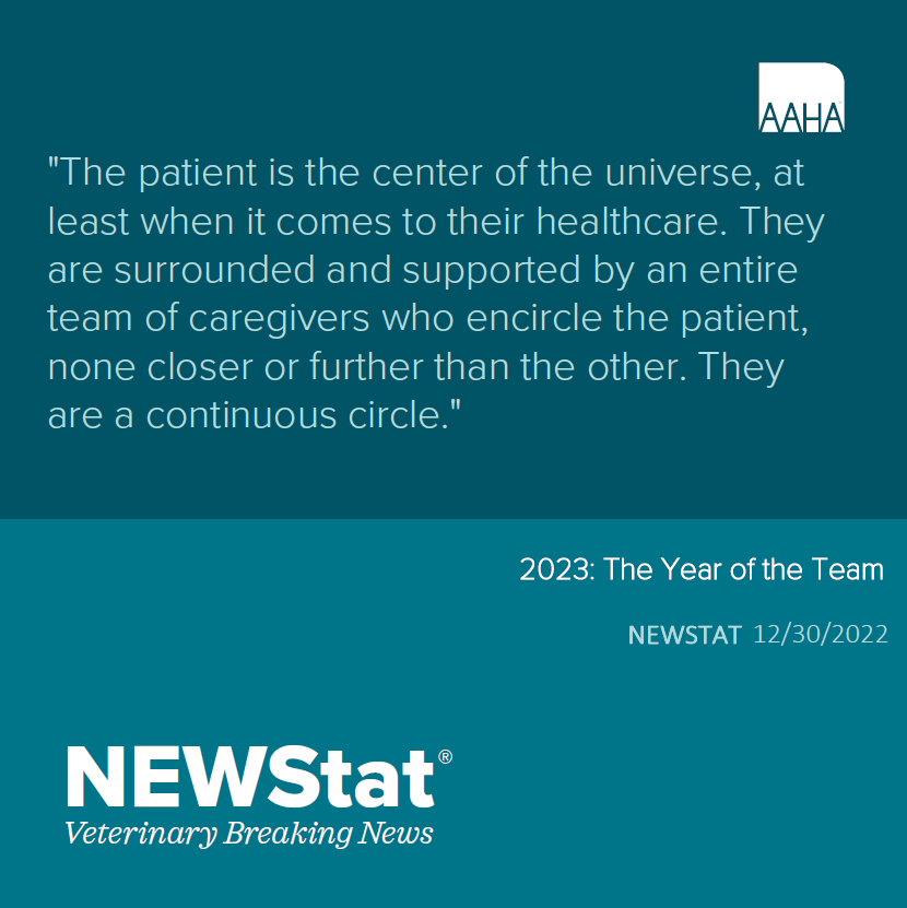 2023: The Year of the Team. Putting patients at the center and leveraging the proven outcomes of team-based medicine. 

Read the full NEWStat article at ow.ly/8wws50Mj4LM.

#team #teambasedmedicine #happynewyear #veterinarymedicine