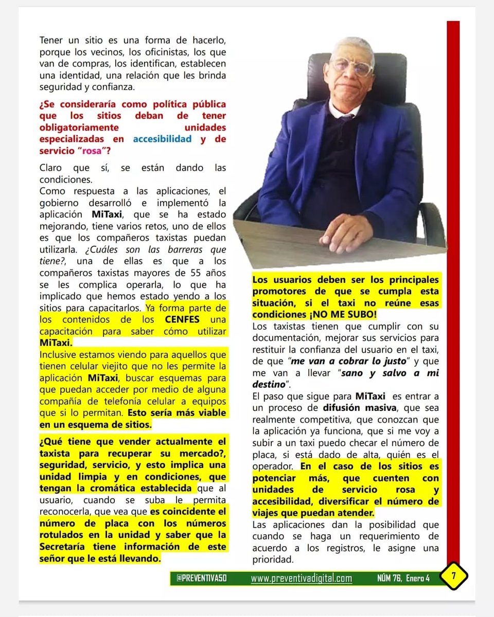PREVENTIVA50's tweet photo. Fortalecer a los Sitios y la app MiTaxi. Entrevista al Ing. Luis Ruiz Hernández, Subsecretario del Transporte
@semovicdmx @LuisrSst @PatricioCerv @gobiernocdmx #Movilidad #Transporte #Taxi #MotoTaxis #AppMiTaxi #RevistaPreventiva #PreventivaDigital https://t.co/eYVwwNTmSa
