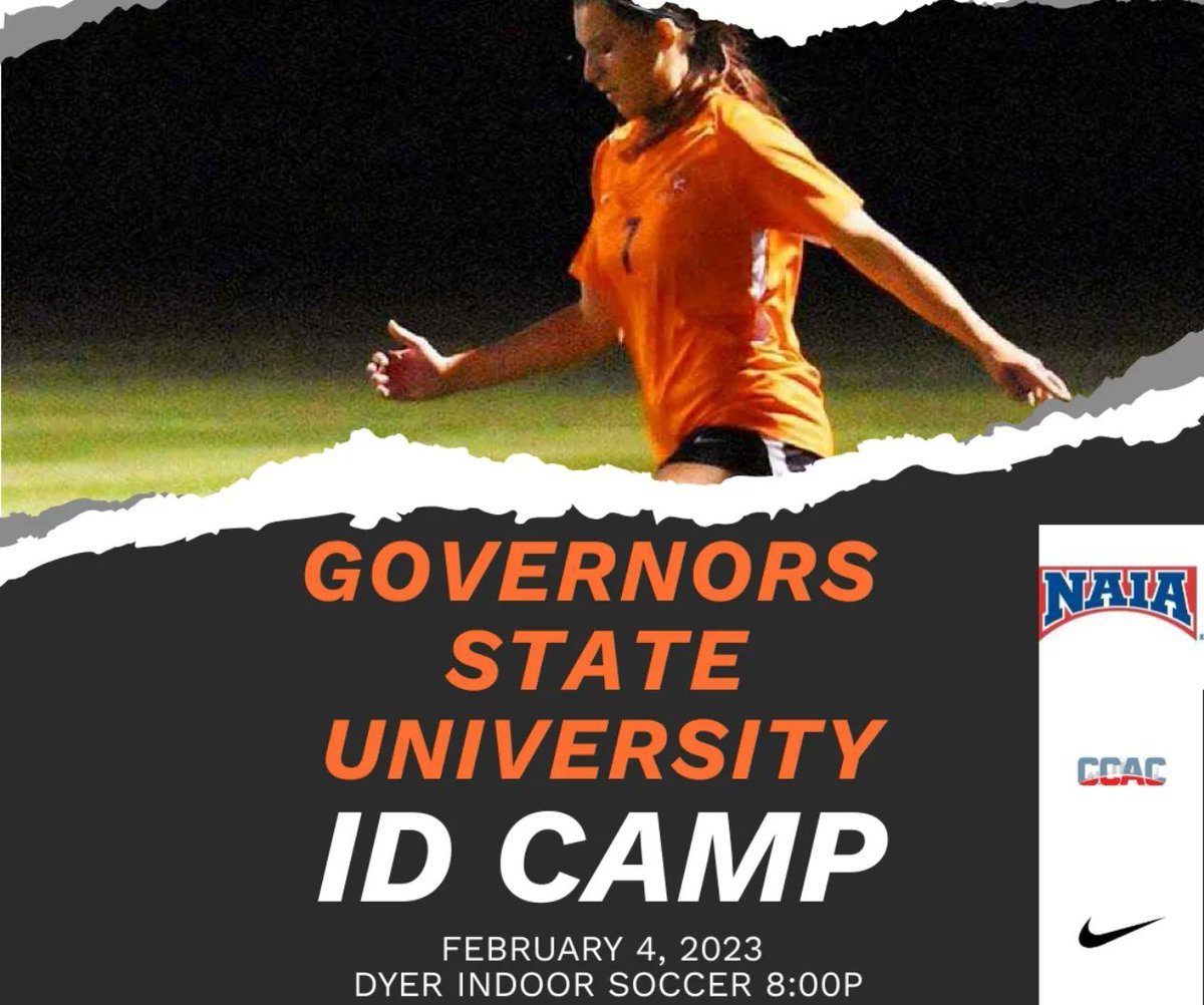 GovStateSoccer's tweet photo. @SoccerMomInt **ID CAMP UPDATE**
Governors State WSOC will have their next ID Camp on February 4th at 8:00p at Dyer Indoor Arena.
Please register at https://t.co/TpVm65V6AH or contact Coach Čop at ACop@govst.edu!

#JoinTheJaguars https://t.co/0yjepgpiYl