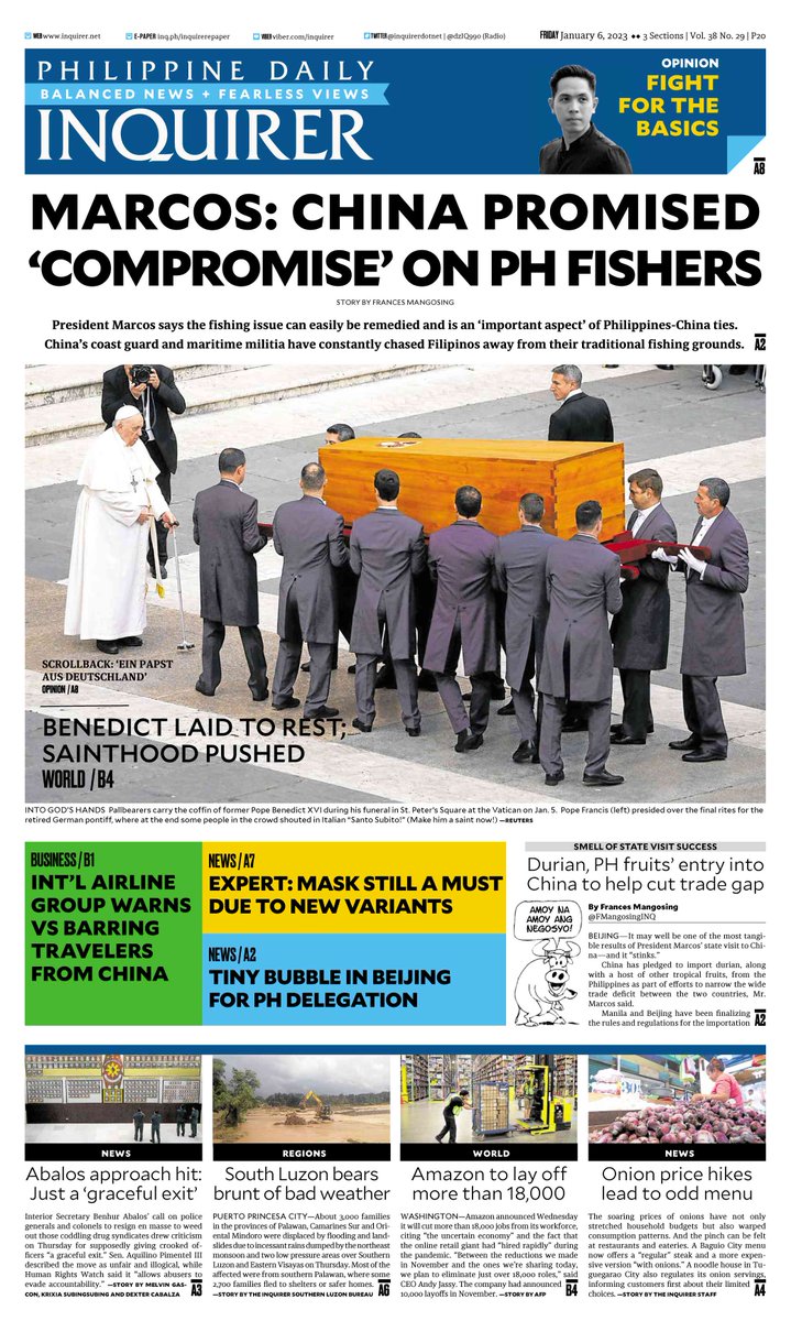 retweetnews2019: RT @inquirerdotnet: Today's Inquirer front page (Jan. 6, 2023).

More at inq.news/plusfront. 📰#INQFrontPage