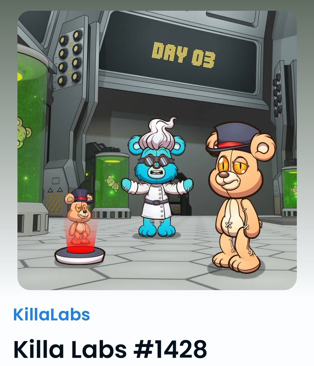 Cryptobahn1's tweet photo. @killabearsnft hits 5eth within 4 days 🔮 https://t.co/h06Lt6X9bI