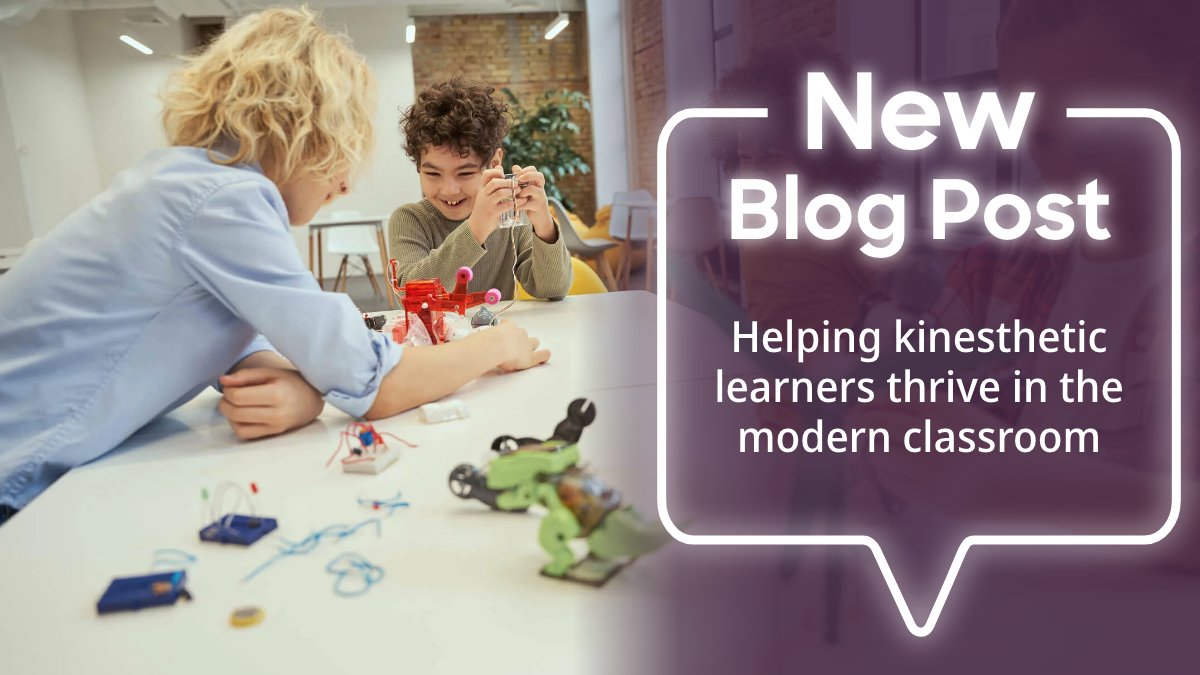 Promethean's tweet photo. Tablets, interactive #smartpanels, &amp; software like #Kahoot! are just a few ways technology strengthens the educational experience for #kinestheticlearners. Read our blog to learn all the ways #edtech enhances the #kinestheticlearning experience: https://t.co/fvVz7YijpS https://t.co/wqS86RerNI