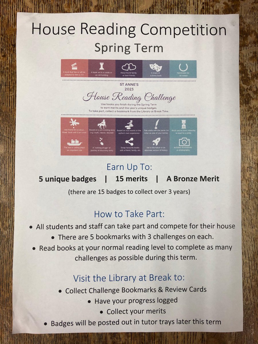 StAnnesUK's tweet photo. Our annual #Housereading challenge has begun! Get involved and beat the January blues with a good book (or 3!) AND earn some #housepoints. Visit the #library to collect your 1st challenge bookmark and for help on choosing your books. #Getreading #StAnnesFamily https://t.co/zg0vuRtKfR