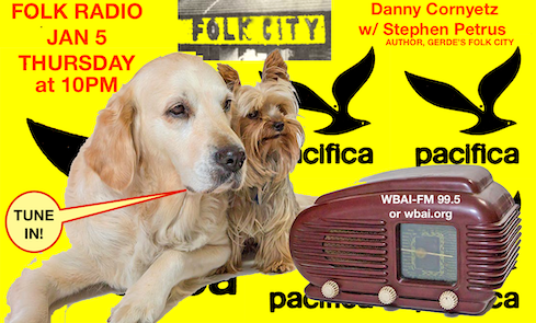 WBAI's tweet photo. RT @stephen_petrus Check out "Folk Radio" 10p @WBAI
for great music and commentary on legendary venue #Gerde's Folk City in #GreenwichVillage. Songs by Phil Ochs, Carolyn Hester, Richie Havens, Dylan, Van Ronk, Baez, Eric Andersen, Arlo Guthrie, Odetta, Peter Paul &amp; Mary &amp; more! https://t.co/54UNkhOBsq
